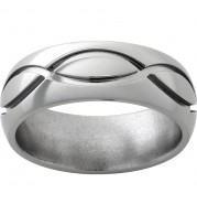 Titanium Domed Band with Infinity Design and Polish Finish