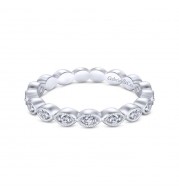 Gabriel & Co. 14k White Gold Victorian Diamond Wedding Band
