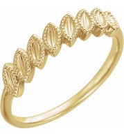 14K Yellow Leaf Ring