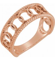 14K Rose Geometric Rope Ring