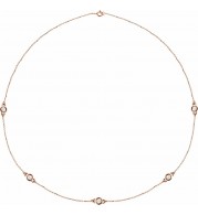 14K Rose 1 CTW Diamond 5-Station 18 Necklace