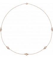 14K Rose 1 CTW Diamond 5-Station 18 Necklace