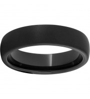 Black Diamond Ceramic Domed Band with Sandblast Finish