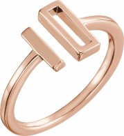 14K Rose Bar Ring