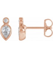 14K Rose 1/3 CTW Diamond Bezel-Set Earrings
