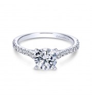 Gabriel & Co. 14k White Gold Contemporary Straight Engagement Ring