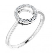 14K White 1/10 CTW Diamond Circle Ring