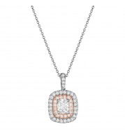 Henri Daussi Rose Platinum Diamond Pendant