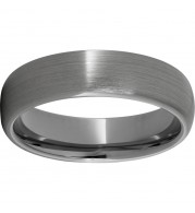 Rugged Tungsten  6mm Domed Band with Satin Finish