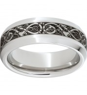 Serinium Beveled Edge Band with Viking Laser Engraving