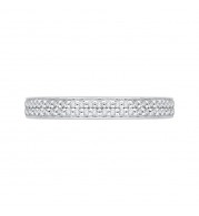 Shah Luxury 14K White Gold Round Diamond Wedding Band