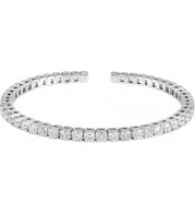 14K White 3 1/3 CTW Diamond Bangle Bracelet