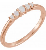 14K Rose Opal Graduated Five-Stone Ring