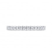 Shah Luxury 14K White Gold Round Cut Diamond Wedding Band