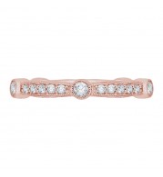 Shah Luxury 14K Rose Gold Round Diamond Wedding Band