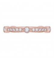 Shah Luxury 14K Rose Gold Round Diamond Wedding Band