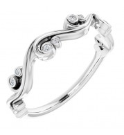 14K White .05 CTW Diamond Sculptural-Inspired Anniversary Band