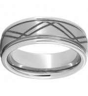 Serinium Rounded Edge Band with a Satin Finish and Ricochet Laser Engraving