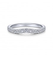 Gabriel & Co. 14k White Gold Contemporary Curved Wedding Band