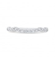 Shah Luxury Round Diamond Half-Eternity Wedding Band In 14K White Gold