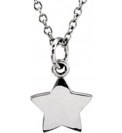 14K White Tiny Poshu00ae Star 16-18 Necklace