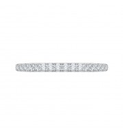 Shah Luxury 14K White Gold Round Diamond Half-Eternity Wedding Band