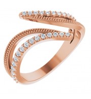 14K Rose 1/4 CTW Diamond Bypass Ring