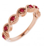 14K Rose Ruby Stackable Ring
