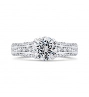 Shah Luxury 14K White Gold Diamond Engagement Ring (Semi-Mount)