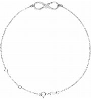 14K White 1/8 CTW Diamond Infinity 6 1/2-7 1/2 Bracelet