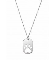 14K White Our Cause for Pawsu2122 Dog Tag 18 Necklace
