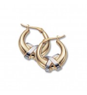 Carla 14K Two Tone Gold Small Criss Cross Hoop Earrings