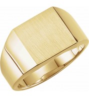 14K Yellow 12 mm Square Signet Ring