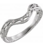 14K White .04 CTW Diamond Matching Band for 7x5 Emerald Ring