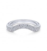 Gabriel & Co. 14k White Gold Contemporary Curved Wedding Band