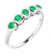 14K White Emerald Ring