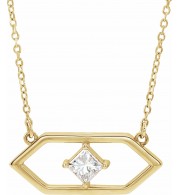 14K Yellow 1/4 CTW Diamond Geometric 18 Necklace