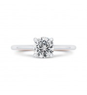 Shah Luxury 14K Two-Tone Gold Diamond Solitaire Plus Engagement Ring  (Semi-Mount)