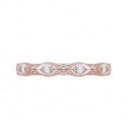 Shah Luxury 14K Rose Gold Round Diamond Eternity Wedding Band