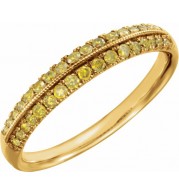 14K Yellow 1/3CTW Yellow Diamond Wedding Band