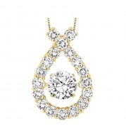 Gems One 14KT Yellow Gold & Diamond Rhythm Of Love Neckwear Pendant  - 1-1/2 ctw