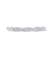 Shah Luxury 14K White Gold Round Diamond Infinity Wedding Band