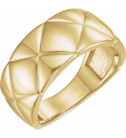 14K Yellow Quilted Ring