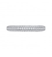 Shah Luxury 14K White Gold Round Diamond Half-Eternity Wedding Band