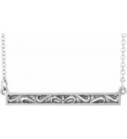 Platinum Sculptural-Inspired Bar 16-18 Necklace
