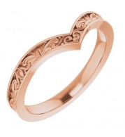 14K Rose Vintage-Inspired V Ring