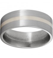 Titanium Flat Band with a 2mm Sterling Silver Inlay and Satin Finish