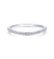 Gabriel & Co. 14k White Gold Contemporary Curved Wedding Band