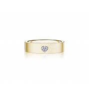 Henri Daussi 6mm Men's Wedding Band MBHS1 14k Gold Yellow 0.15 Ctw.