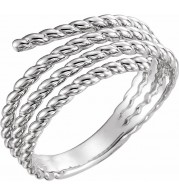 14K White Rope Ring